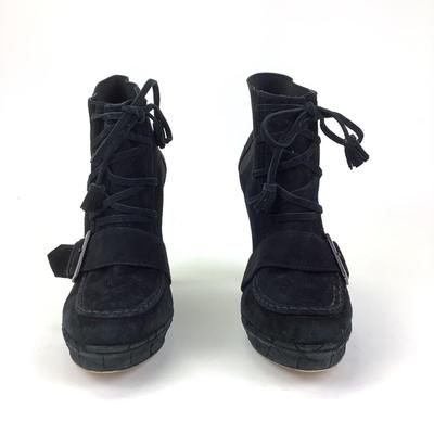 169 OPENING CEREMONY Black Suede Heel Boots Size 41