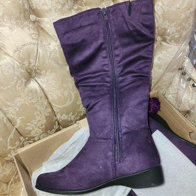 Purple Suede Boots Size 6
