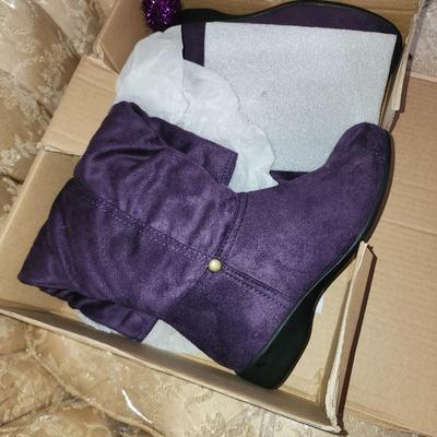 Purple Suede Boots Size 6