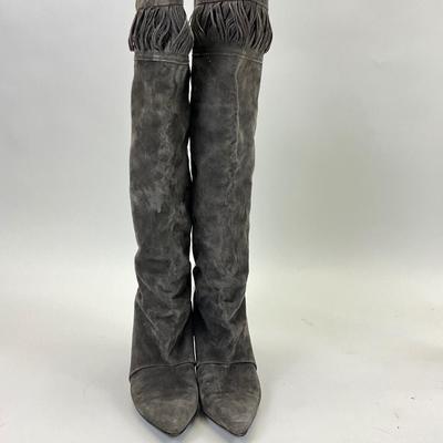 178 ISABEL MARANT Gray Leather & Suede High Boots