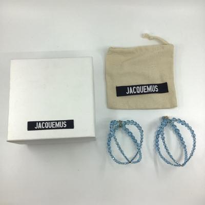 182 JACQUEMUS Pale Blue Swarovski Crystal Drop Earrings