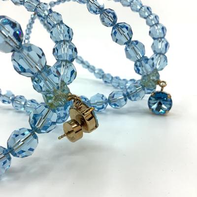 182 JACQUEMUS Pale Blue Swarovski Crystal Drop Earrings