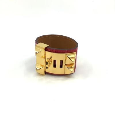 186 HERMÈS Paris Collier De Chien Red Alligator Bracelet