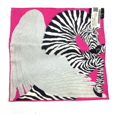 188 RARE HERMÈS Paris 'Zebra Pegasus' Carre Nano 20