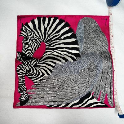 188 RARE HERMÈS Paris 'Zebra Pegasus' Carre Nano 20