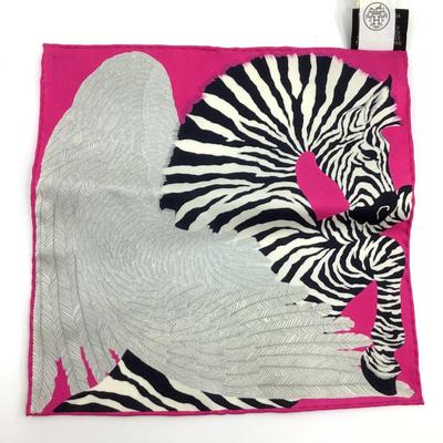 188 RARE HERMÈS Paris 'Zebra Pegasus' Carre Nano 20