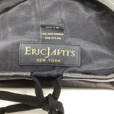200 ERIC JAVITS Black Leather Beret