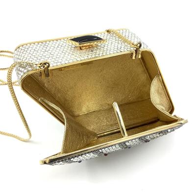 206 JUDITH LEIBER Minaudière Swarovski Crystal Clutch Bag