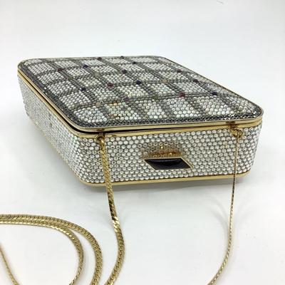 206 JUDITH LEIBER Minaudière Swarovski Crystal Clutch Bag