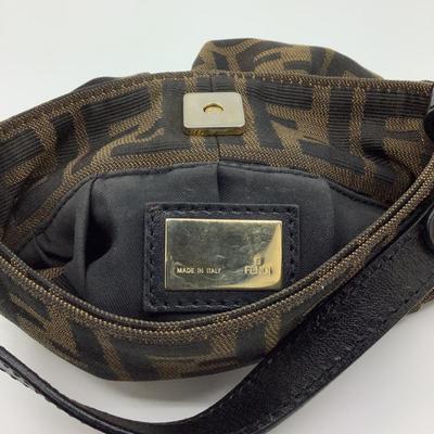 208 FENDI Tobacco Zucca Canvas & Leather Mini Chef Bag