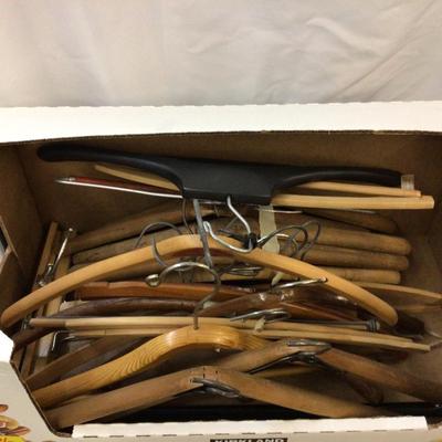 Box of Wood Clothes Hangers