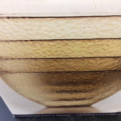 JCPenney Home Collection Hammered Gold Set of 4 Bowls