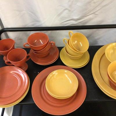 Anchor Hocking Gold Orange Dinner Dishes Lot