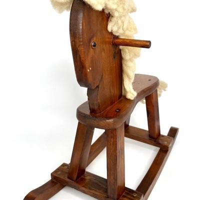 Vintage Solid Wood Child's Rocking Horse