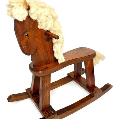 Vintage Solid Wood Child's Rocking Horse