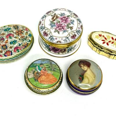 Pill Box and Small Tins Lot