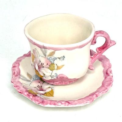 Lovely Little Hand Painted Pink Floral Tea Set