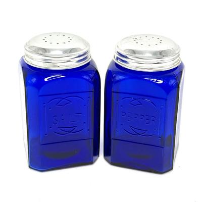 Vintage Cobalt Blue Glass Lot - Casserole, Salt & Pepper Shakers, Bud Vase