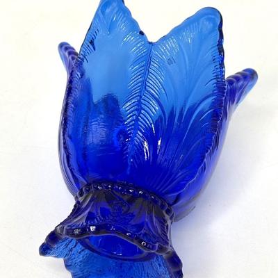 Vintage Cobalt Blue Glass Lot - Casserole, Salt & Pepper Shakers, Bud Vase