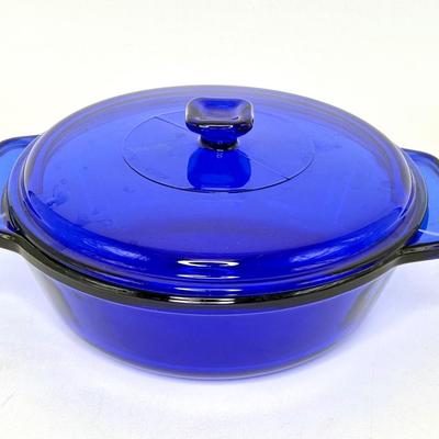 Vintage Cobalt Blue Glass Lot - Casserole, Salt & Pepper Shakers, Bud Vase