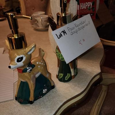 Pair of Reindeer soap dispensers