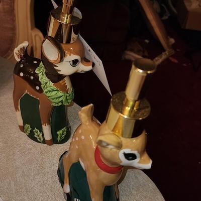 Pair of Reindeer soap dispensers