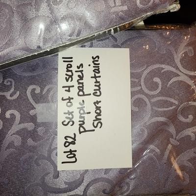 4 still in package Scroll patterned purple curtains