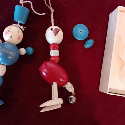WOODEN BABY TOYS, BUTTONS AND BRUSH FROM 1940