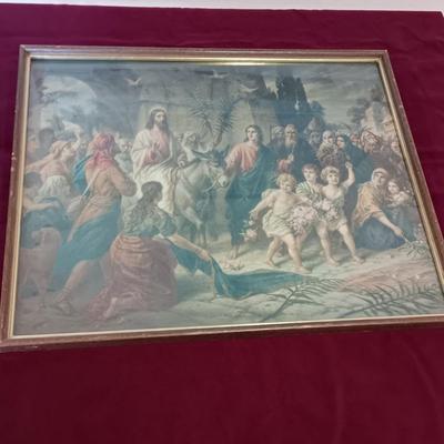 VINTAGE PICTURE OF JESUS ON PALM SUNDAY