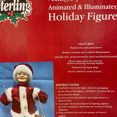 Mrs Claus, candle holders, wall tree, solar stake with flag