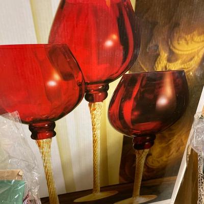 Mrs Claus, candle holders, wall tree, solar stake with flag