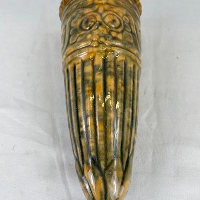 8” long color glazed wall pocket