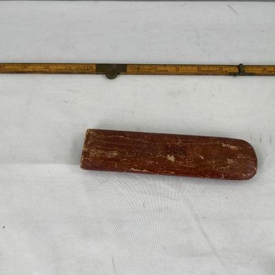 Vintage Stanley boxwood and brass folding Ruler