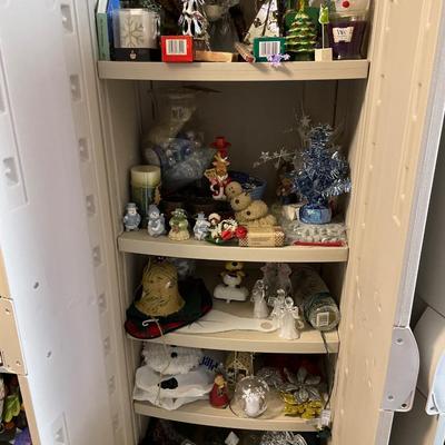 Christmas decor - contents of cabinet