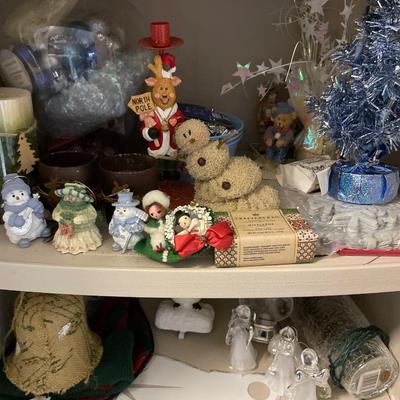 Christmas decor - contents of cabinet