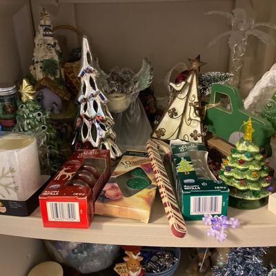 Christmas decor - contents of cabinet