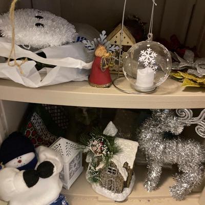 Christmas decor - contents of cabinet