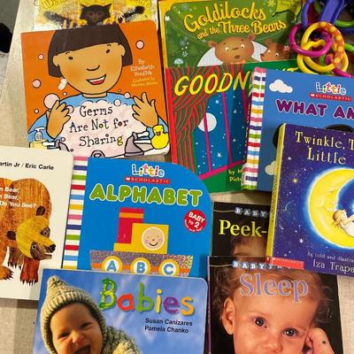 Books, toys, stuffed animals