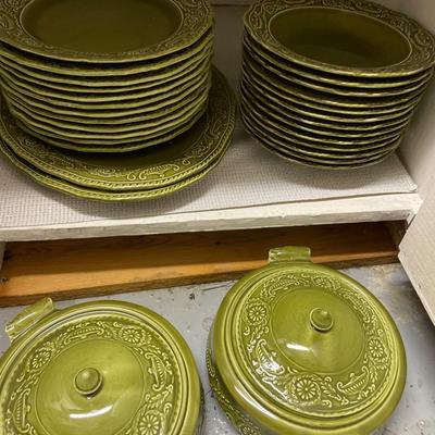 Canonsburg Pottery Regency Green dishes