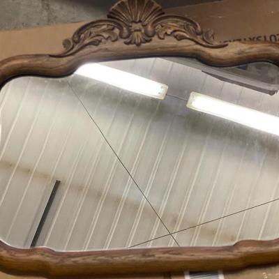 Wide wood frame mirror
