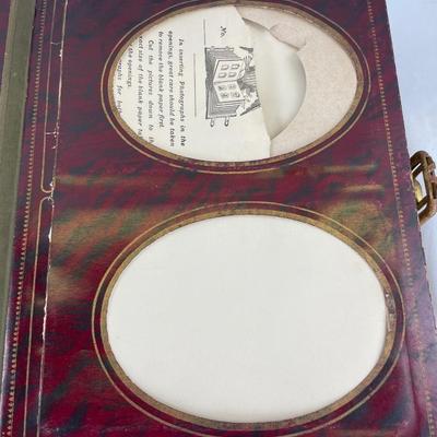Antique Victorian velvet card album with mirror