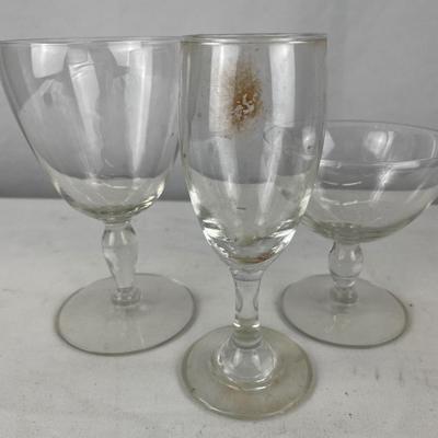 Box of 3 different style stemware