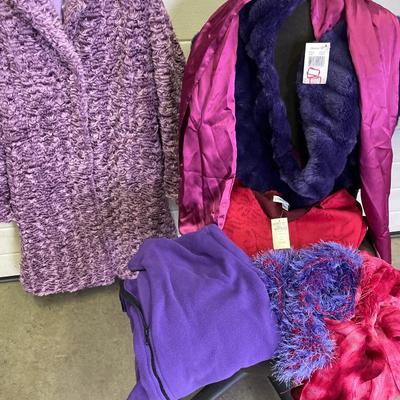 Red & Purple hats and sweaters