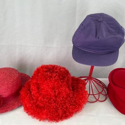 Red & Purple hats and sweaters