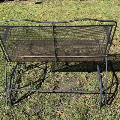 Black Wrought Iron Patio Glider Bench