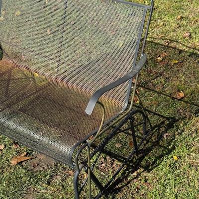Black Wrought Iron Patio Glider Bench