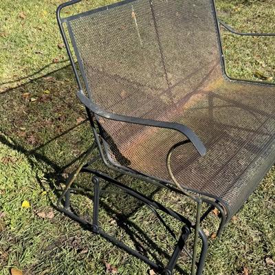 Black Wrought Iron Patio Glider Bench