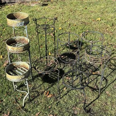Set of 8 Iron Plant Stands