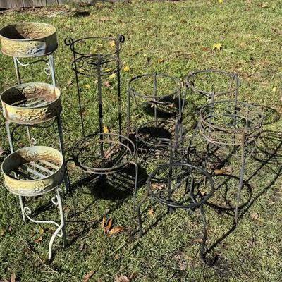 Set of 8 Iron Plant Stands