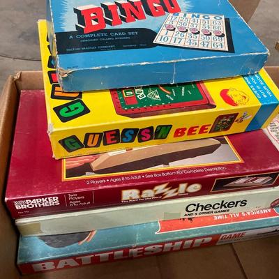 Bingo, Guess N Bee, razzle, checkers and battleship